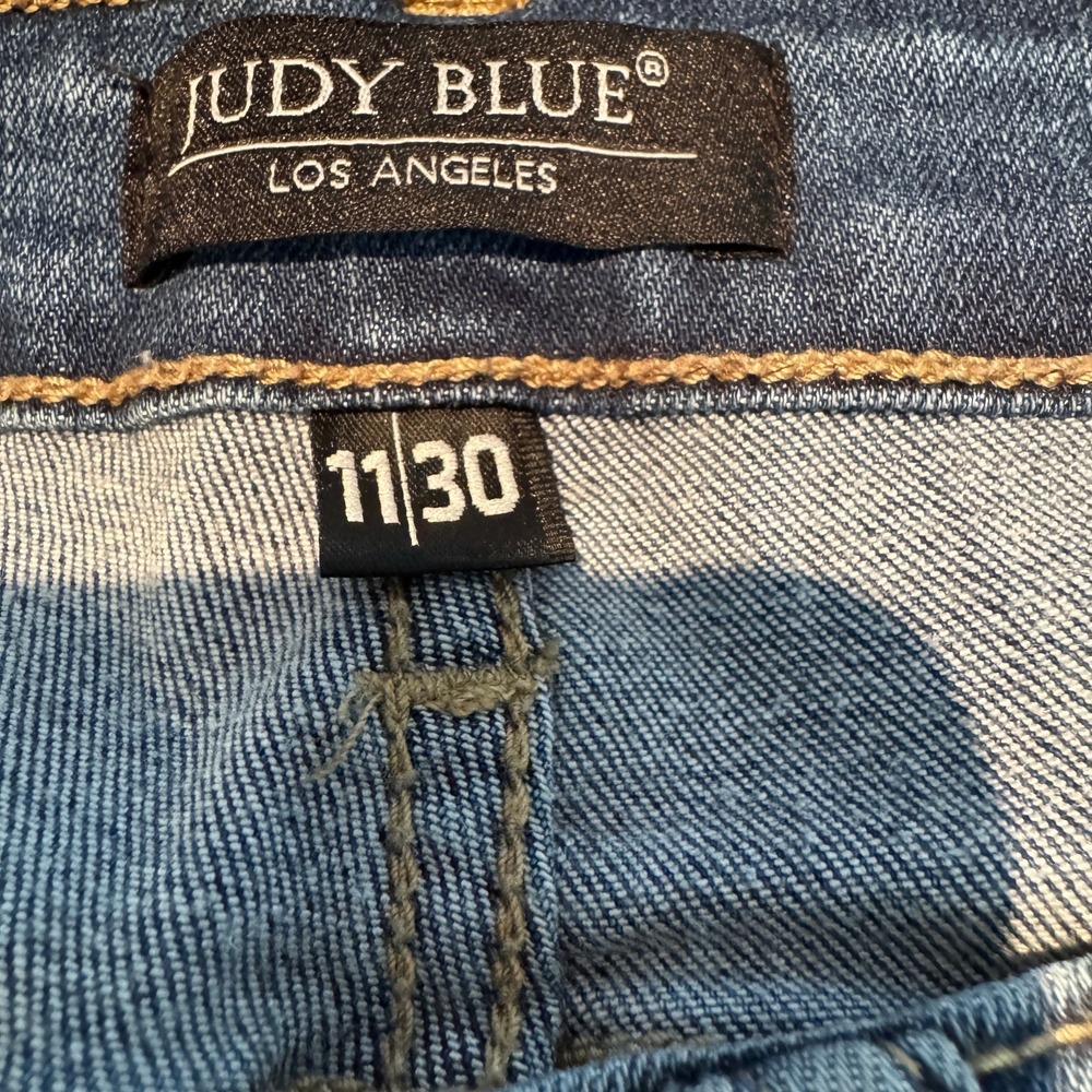 Judy Blue Distressed Boyfriend Jeans Women's Size 11 High Rise Stretch Preppy - Picture 3 of 8